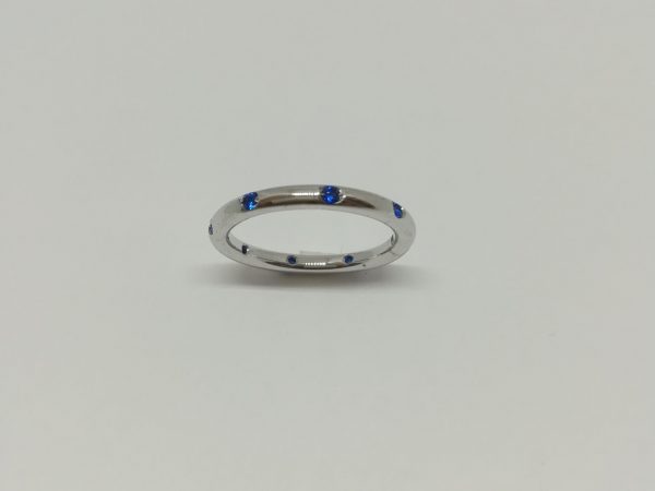 fede bombata lucida con riconi blu